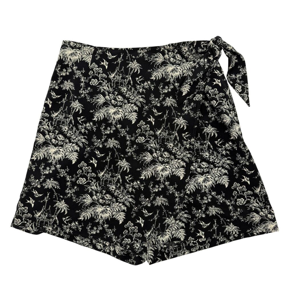 Floral Wrap Skort Resort Preppy Golfcore Black Ivory Tropical EP Pro Size 10